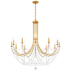 Verdana 42.5"H x 43"W 12-Light Crystal Chandelier in Heirloom Gol
