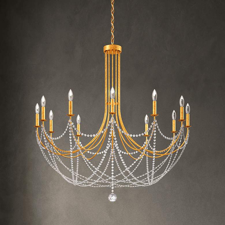 Image 1 Verdana 42.5"H x 43"W 12-Light Crystal Chandelier in Heirloom Gol