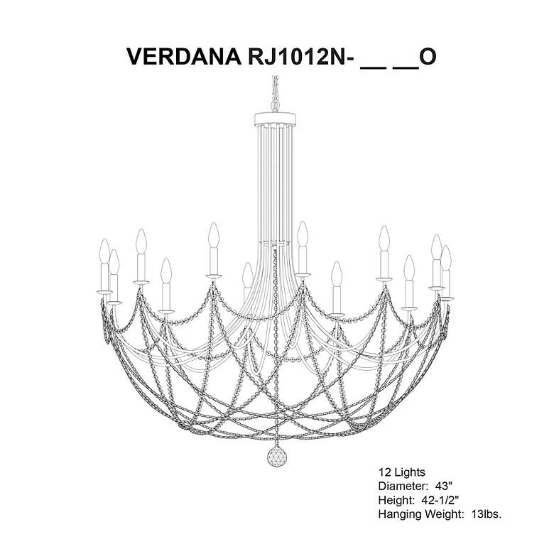 Image 4 Verdana 42.5"H x 43"W 12-Light Crystal Chandelier in Heirloom Gol more views