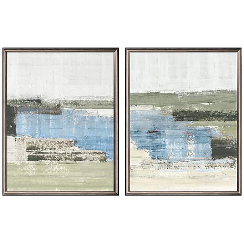 Image 1 Verde Landscape 19"W x 25"H Non-Glass Framed Art Set of 2