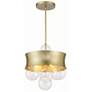 3_Verdi Square 14" Wide Soft Gold and Glass Pendant Light