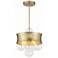 Verdi Square 14" Wide Soft Gold and Glass Pendant Light