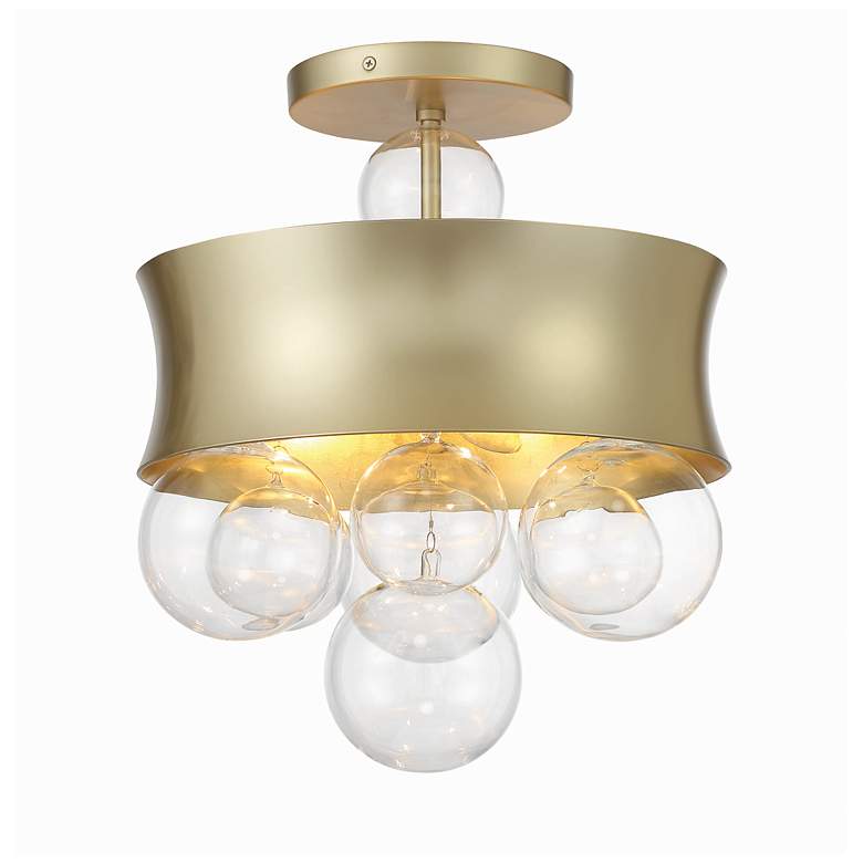Image 4 Verdi Square 14" Wide Soft Gold and Glass Pendant Light more views