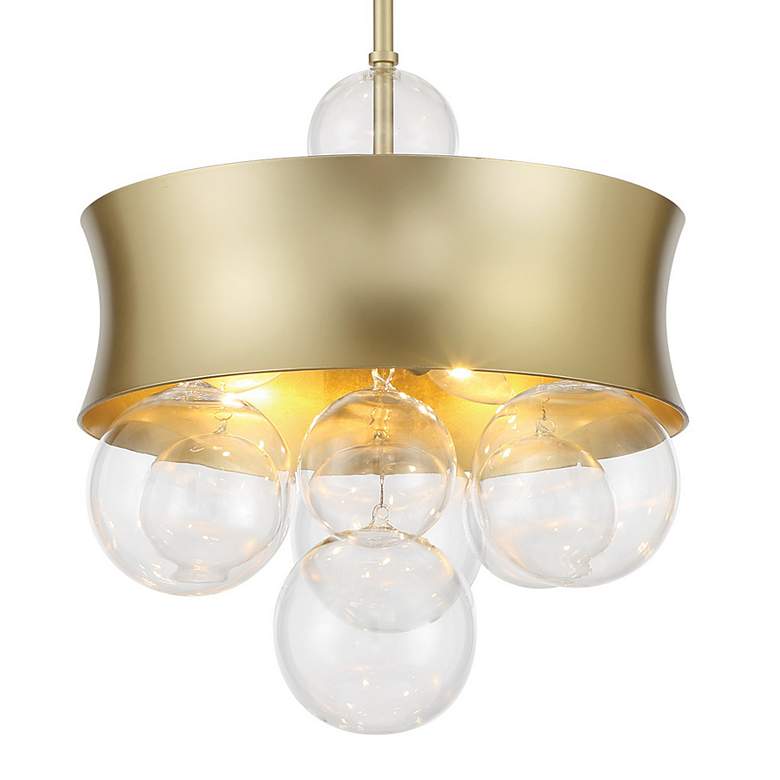 Image 5 Verdi Square 14" Wide Soft Gold and Glass Pendant Light more views
