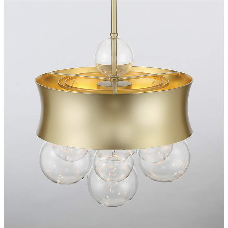 Image 7 Verdi Square 14" Wide Soft Gold and Glass Pendant Light more views