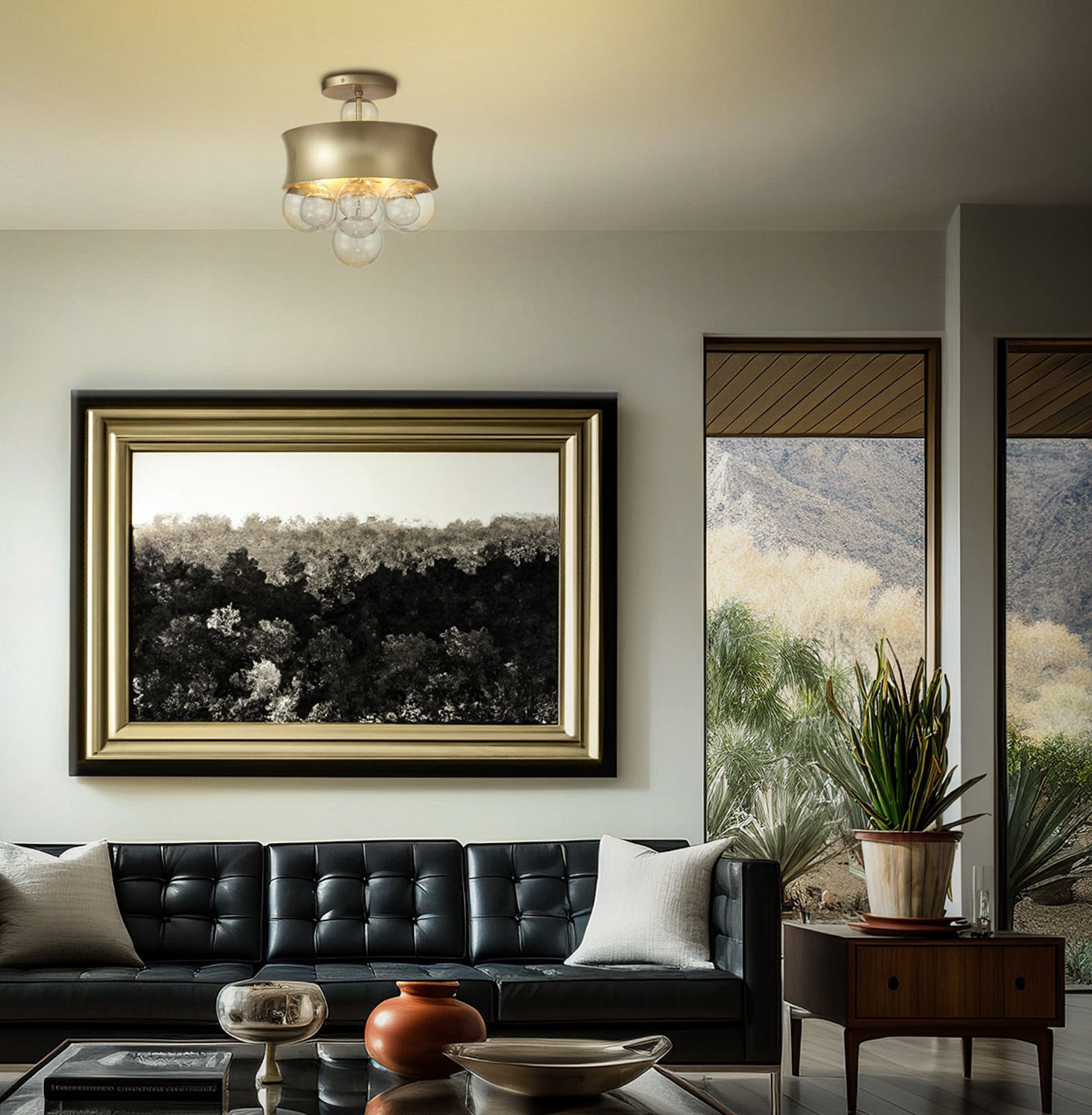 Verdi Square 14" Wide Soft Gold and Glass Pendant Light in scene