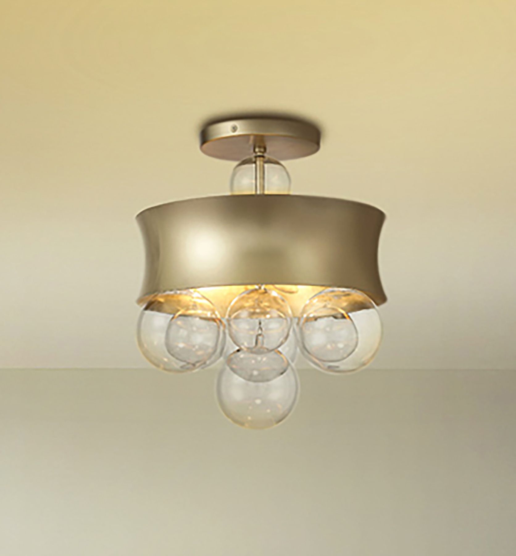 Verdi Square 14" Wide Soft Gold and Glass Pendant Light in scene