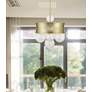 Verdi Square 14" Wide Soft Gold and Glass Pendant Light in scene
