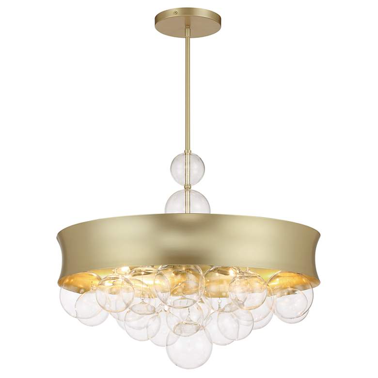 Image 2 Verdi Square 26" Wide Soft Gold Pendant Light w/ Clear Glass