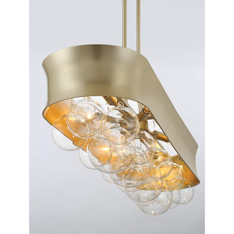 Image 3 Verdi Square 26" Wide Soft Gold Pendant Light w/ Clear Glass more views