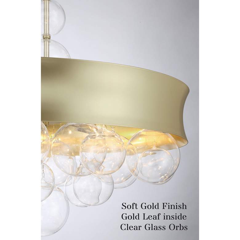 Image 7 Verdi Square 26" Wide Soft Gold Pendant Light w/ Clear Glass more views