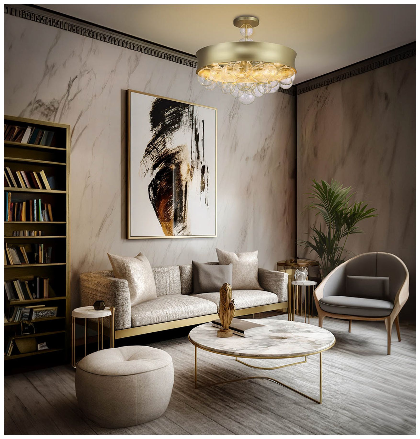 Verdi Square 26" Wide Soft Gold Pendant Light w/ Clear Glass