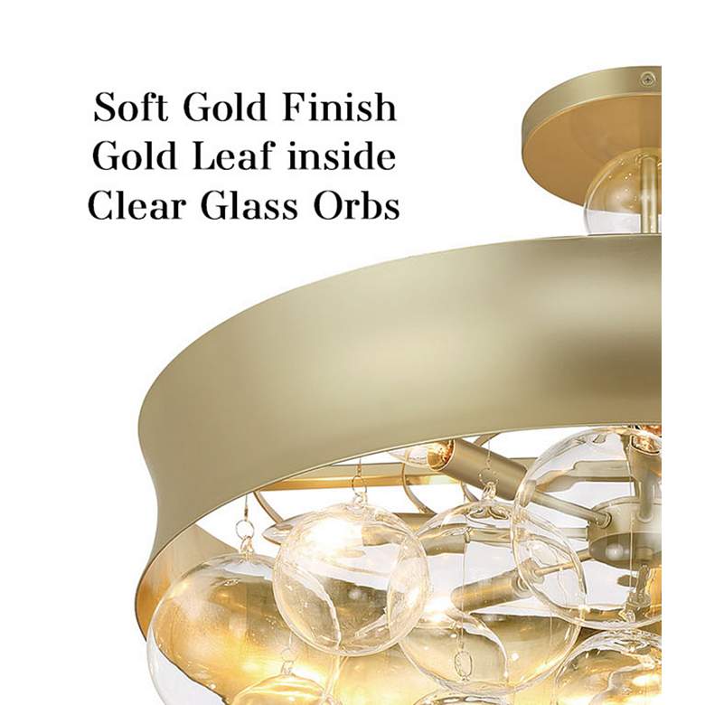 Image 5 Verdi Square 32"W Soft Gold and Clear Glass Pendant Light more views