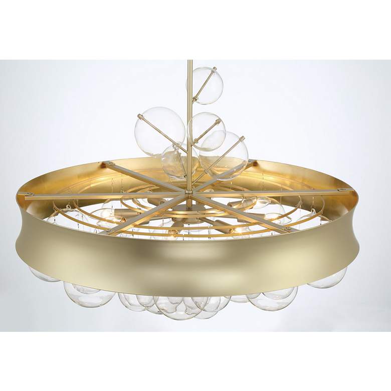 Image 7 Verdi Square 32"W Soft Gold and Clear Glass Pendant Light more views