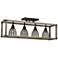 Verdorn 4-Light Oiled Bronze with Wood Cage Track Fixture