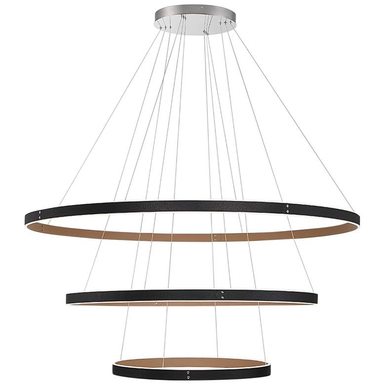 Image 1 Verdura 60" Wide Matte Black 3-Tier LED Chandelier
