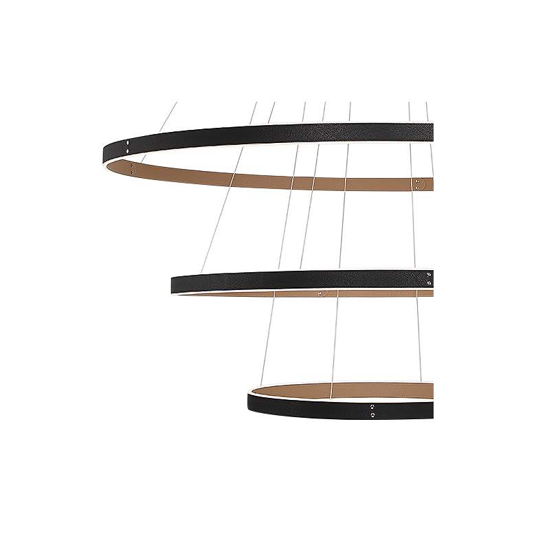 Image 2 Verdura 60" Wide Matte Black 3-Tier LED Chandelier more views