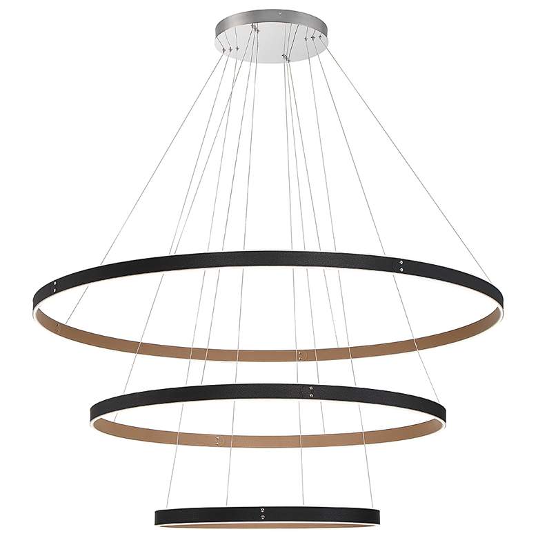 Image 3 Verdura 60" Wide Matte Black 3-Tier LED Chandelier more views