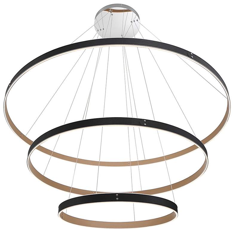 Image 4 Verdura 60" Wide Matte Black 3-Tier LED Chandelier more views