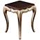 Verena 20" Wide Dark Mahogany and Silver Leaf End Table