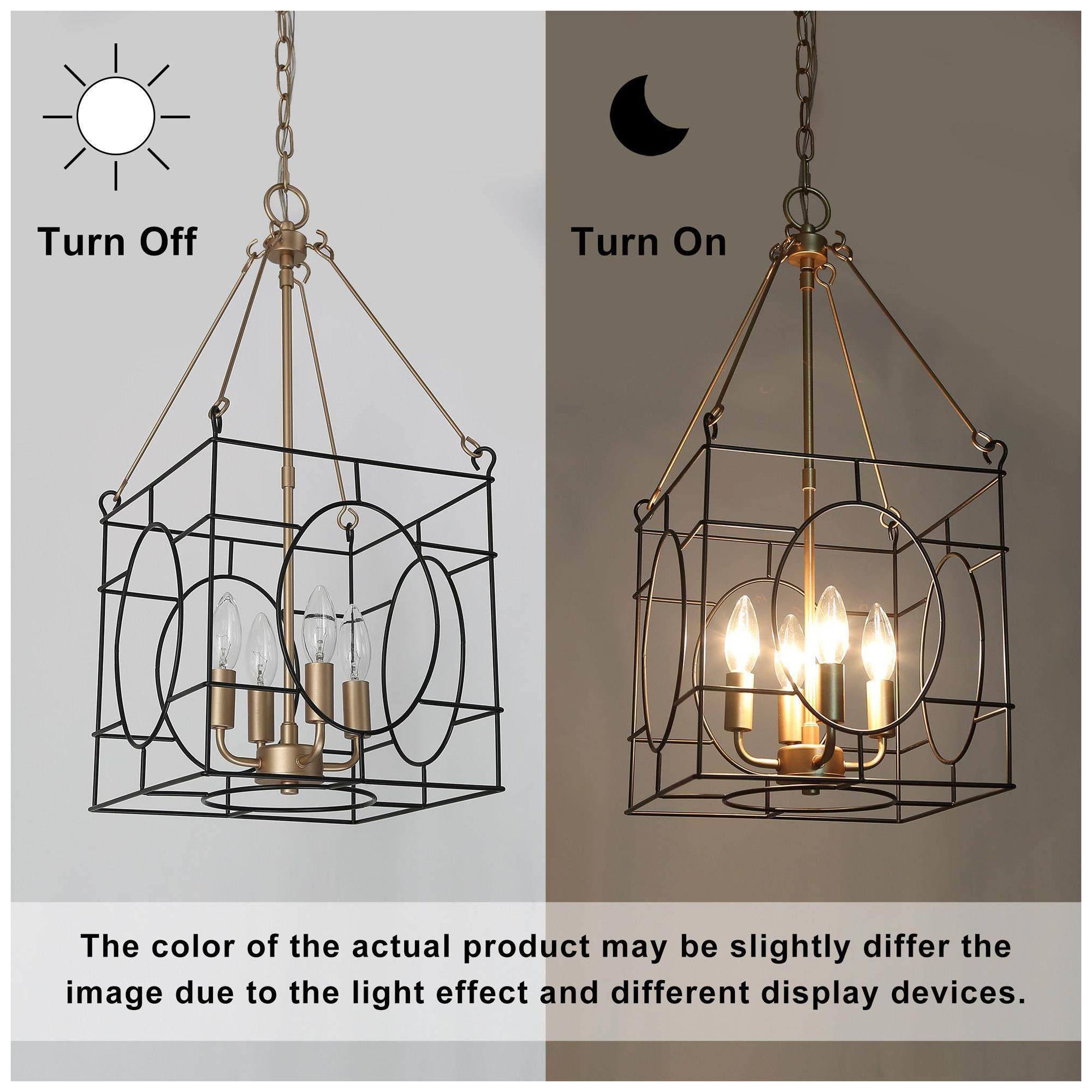 Image 4 Verex 11"W Brass Black 4-Light Lantern Metal Chandelier more views