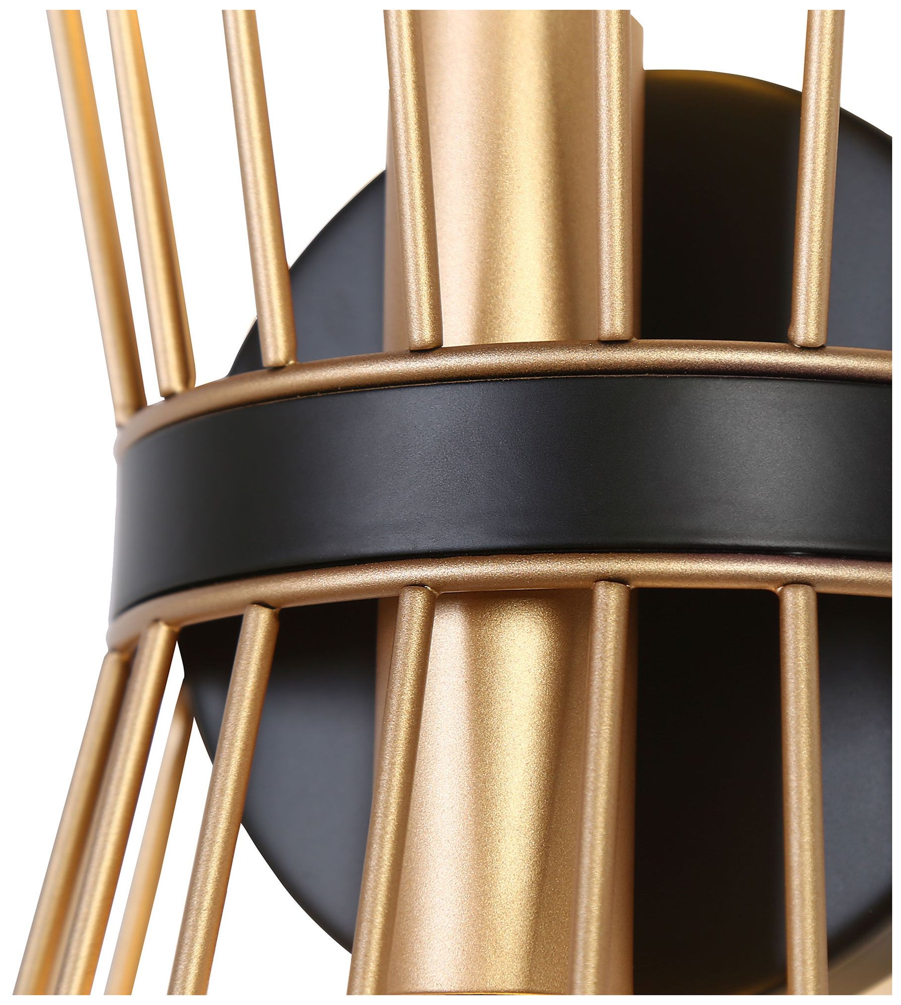 Image 3 Verex 13.4"H Modern Brass 2-Light Metal Cage Wall Sconce more views