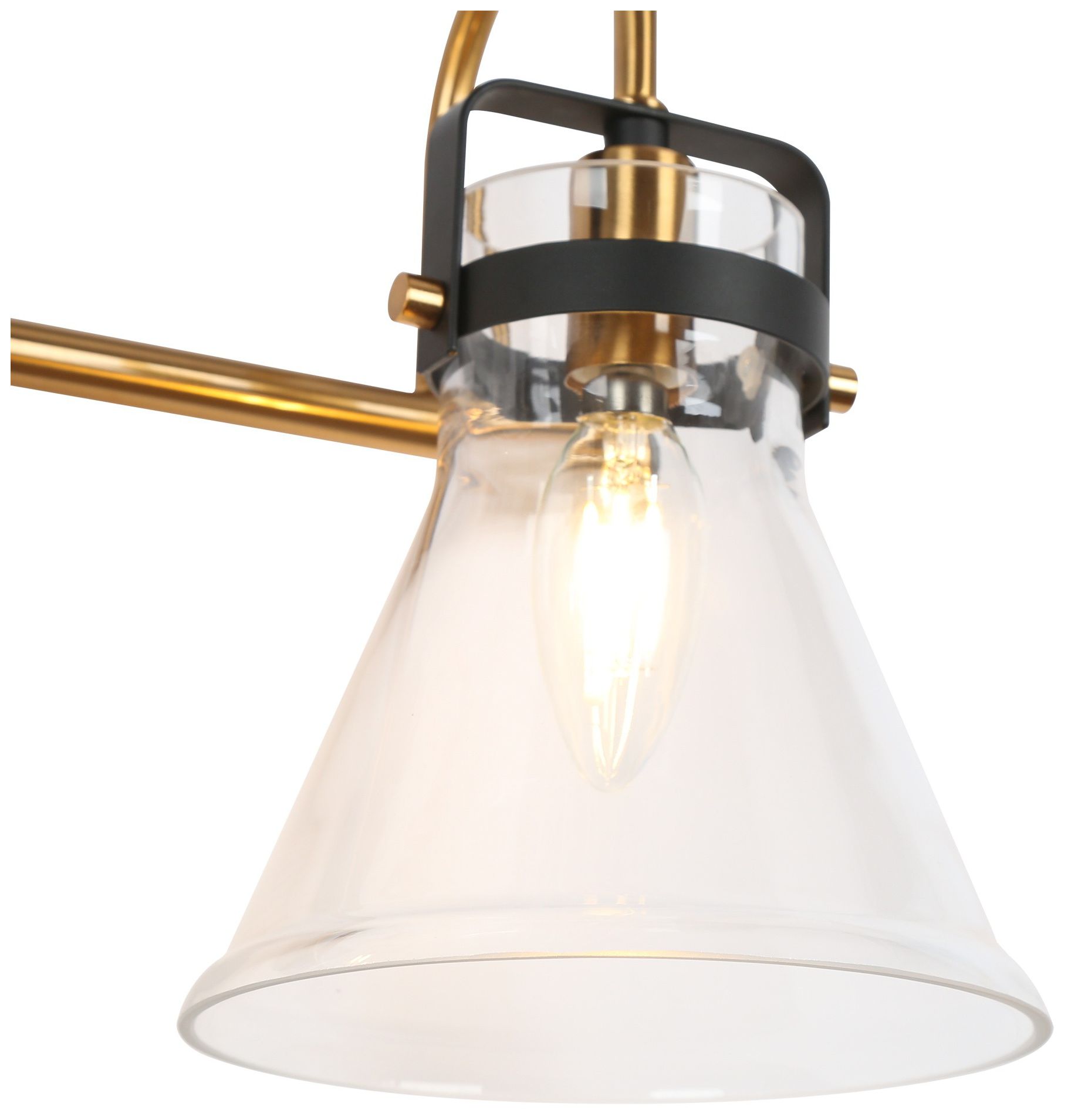 Image 4 Verex 23.6"W Brass Black 3-Light Glass Bathroom Vanity Light more views