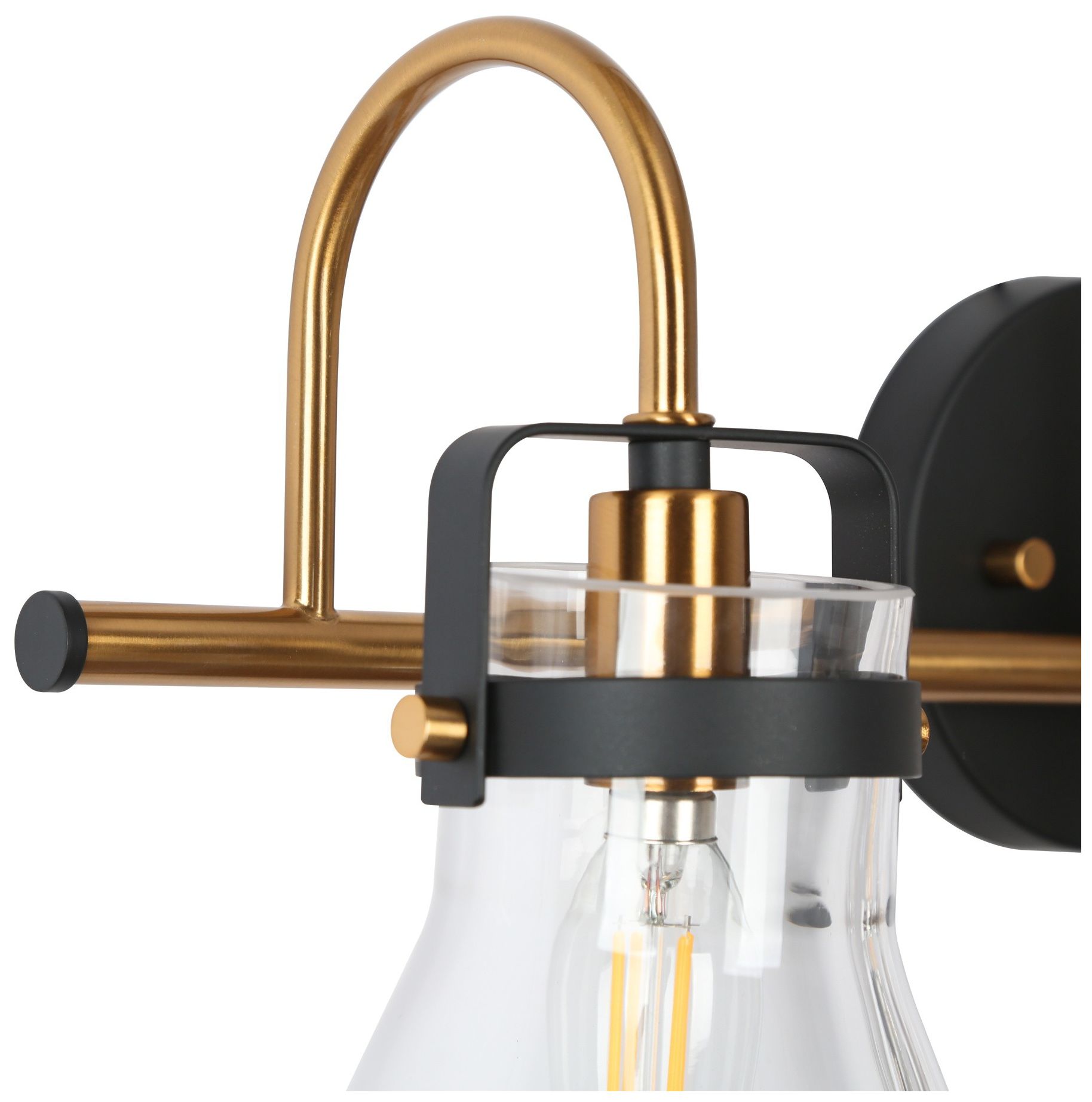 Image 5 Verex 23.6"W Brass Black 3-Light Glass Bathroom Vanity Light more views