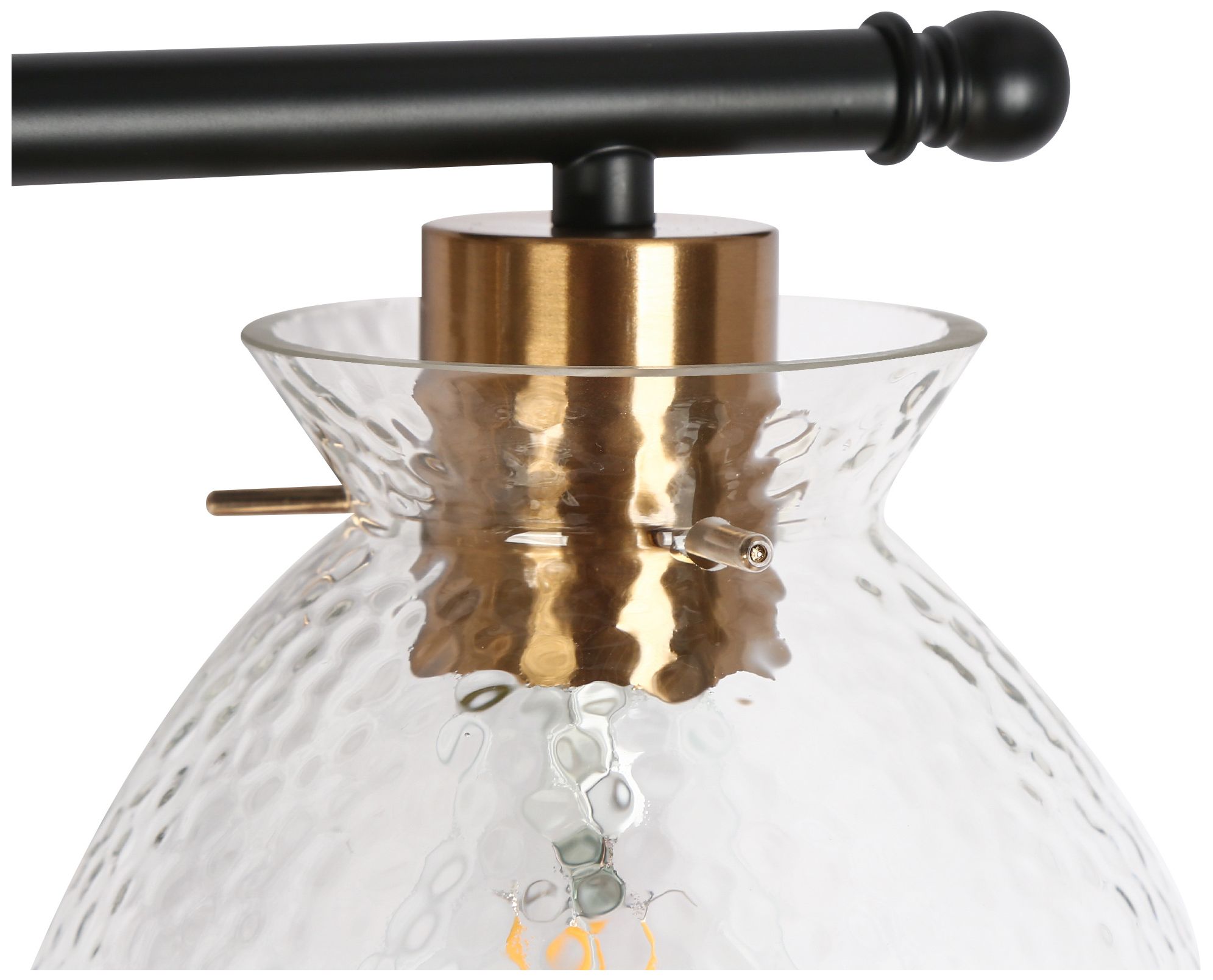 Image 5 Verex 23.6"W Brass Black 3-Light Textured Glass Bathroom Vanity Light more views