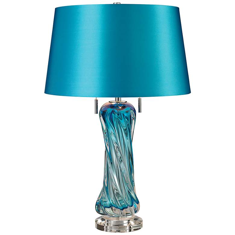 Image 1 Vergato Blue Blown Glass Table Lamp