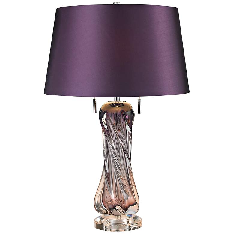 Image 1 Vergato Purple Blown Glass Table Lamp