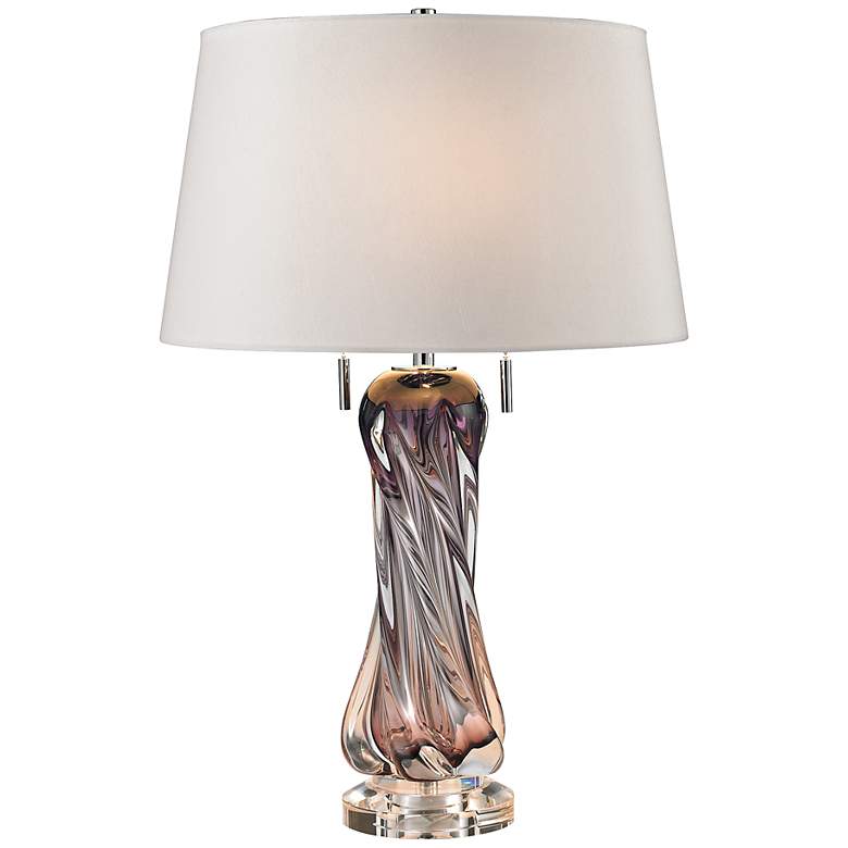 Image 1 Vergato Purple Free Blown Glass Table Lamp