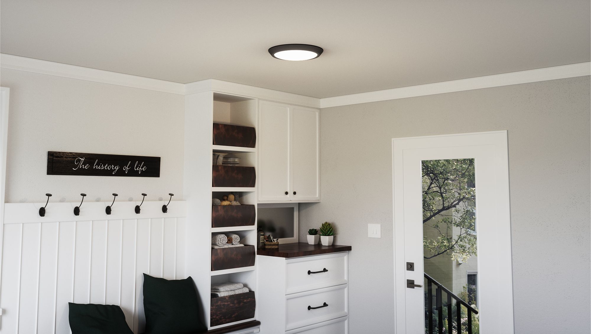 Thumbnail4 of Verge 16-Inch Integrated LED Earth Black Flush Mount Light more views