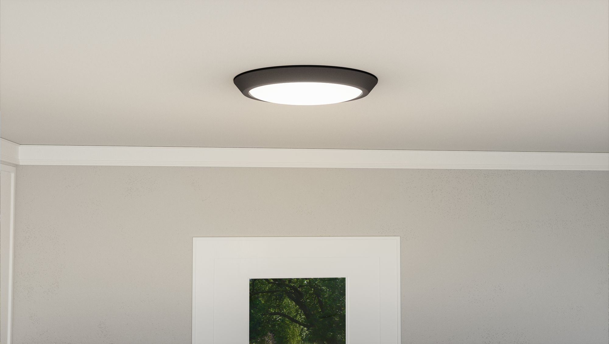 Verge 16-Inch Integrated LED Earth Black Flush Mount Light