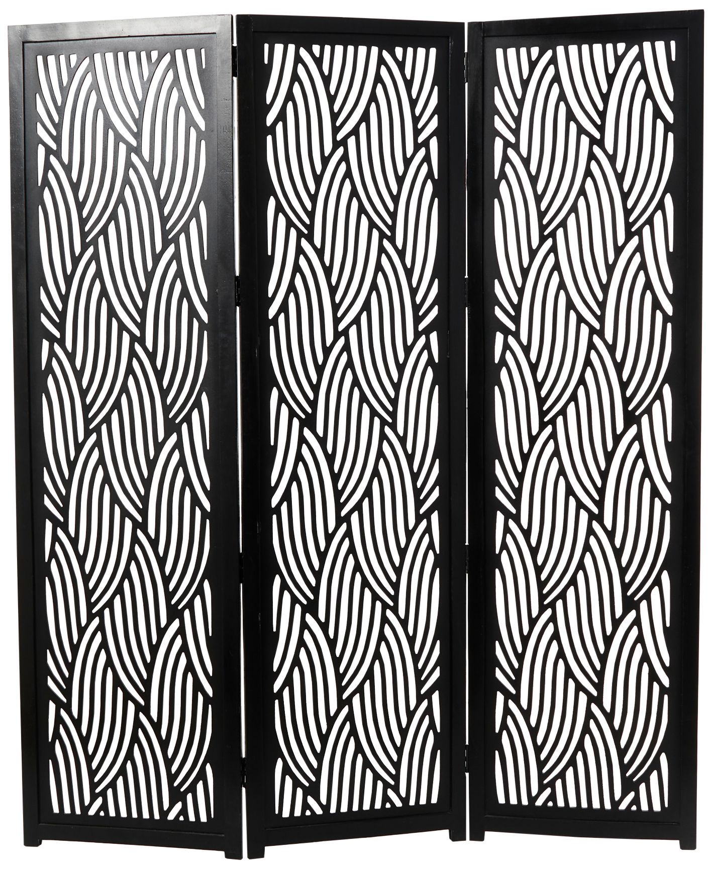 Image 2 Veridas Crisp Black 79 3/4" High 3-Panel Room Divider Screen