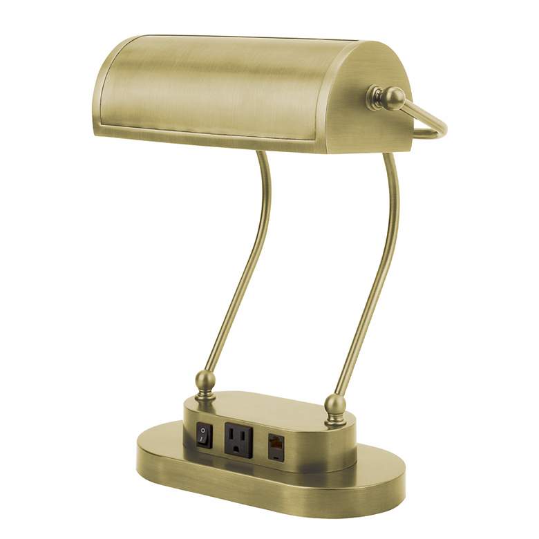 Image 1 Verilux Princeton&#8482; Antique Brass Finish Data-Port Desk Lamp