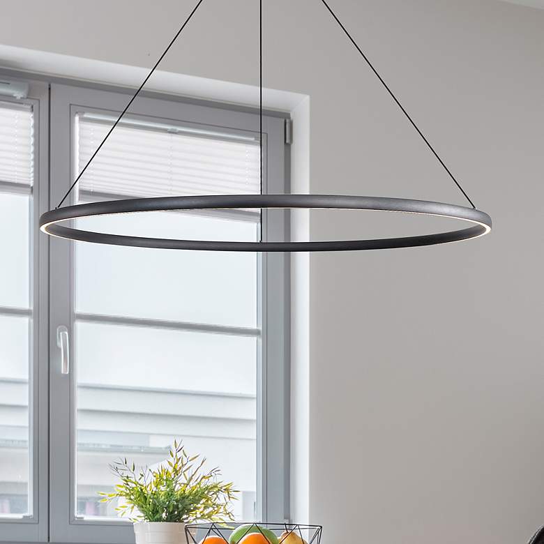 Image 1 Veritas 47" LED Ring Chandelier in Sand Black