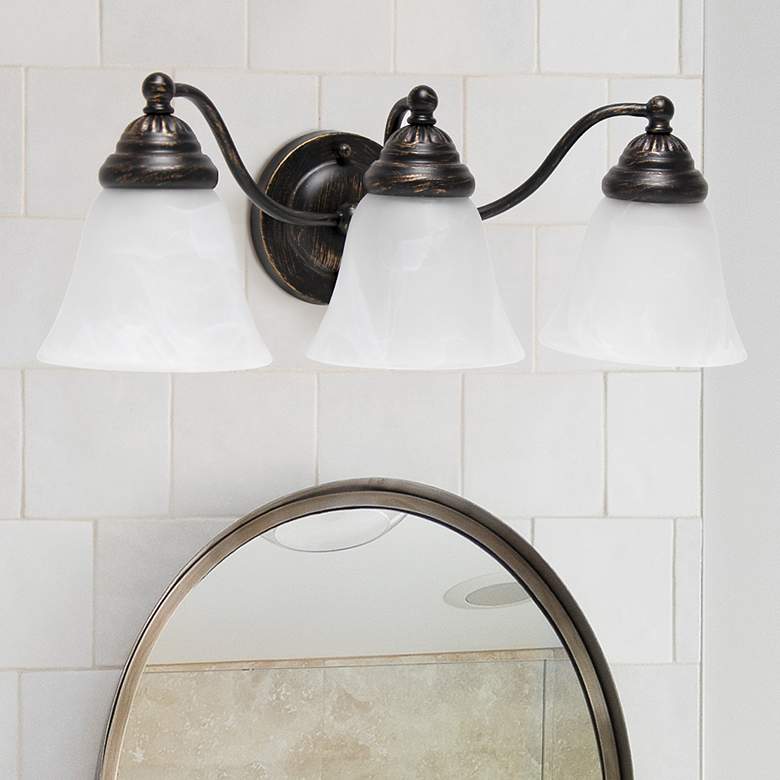 Image 1 Veritek 19 1/4"W Oil-Rubbed Bronze 3-Light Bath Light