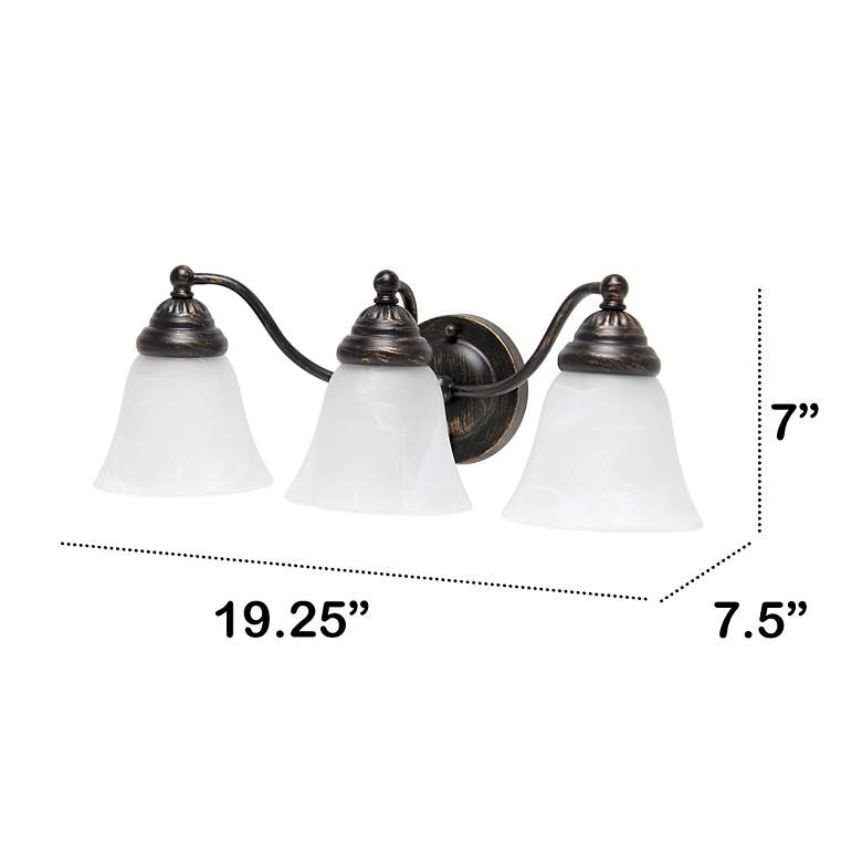Image 4 Veritek 19 1/4"W Oil-Rubbed Bronze 3-Light Bath Light more views
