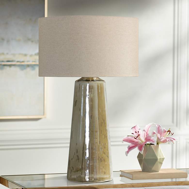Image 1 Verity Aged Gold Luster Glass Table Lamp