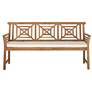 Verlaine Acacia Wood and Polyester 3-Seat Outdoor Bench