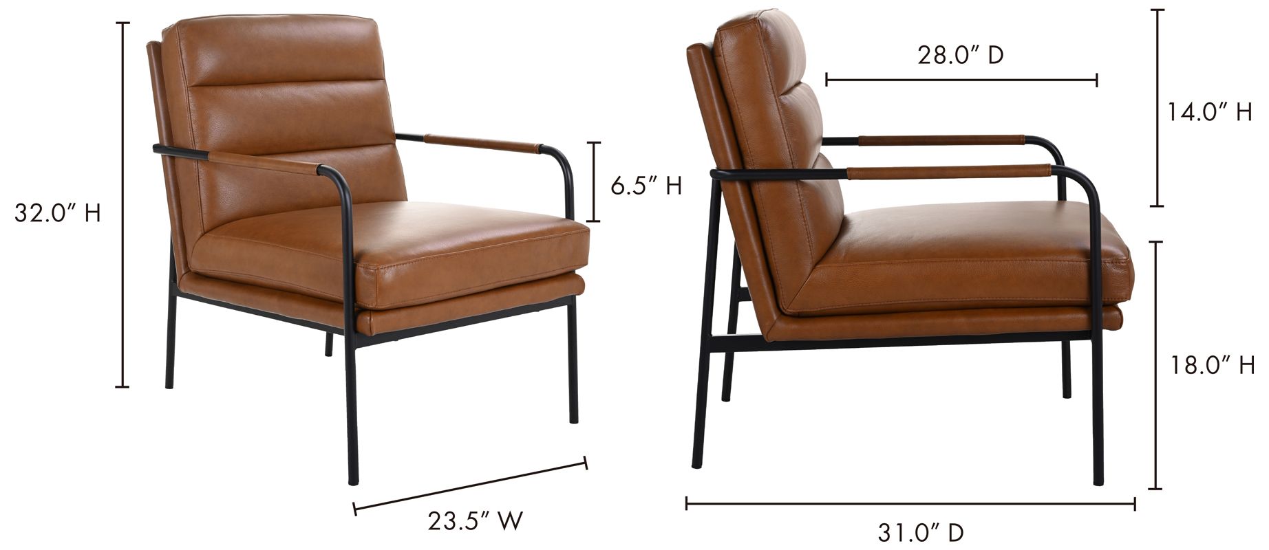 Image 7 Verlaine Armchair Chestnut Brown more views