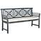 Verlaine Ash Gray Wood and Polyester 3-Seat Outdoor Bench