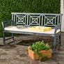 Verlaine Ash Gray Wood and Polyester 3-Seat Outdoor Bench