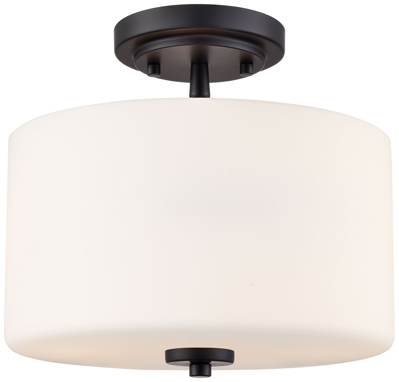 Verlana 11" 2-Light Semi-Flush Mount in Matte Black