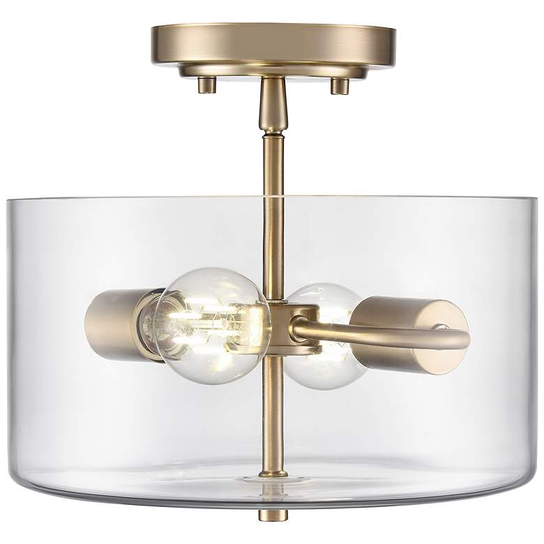 Image 2 Verlana 11" Wide 2-Light Semi Flush in Modern Gold more views