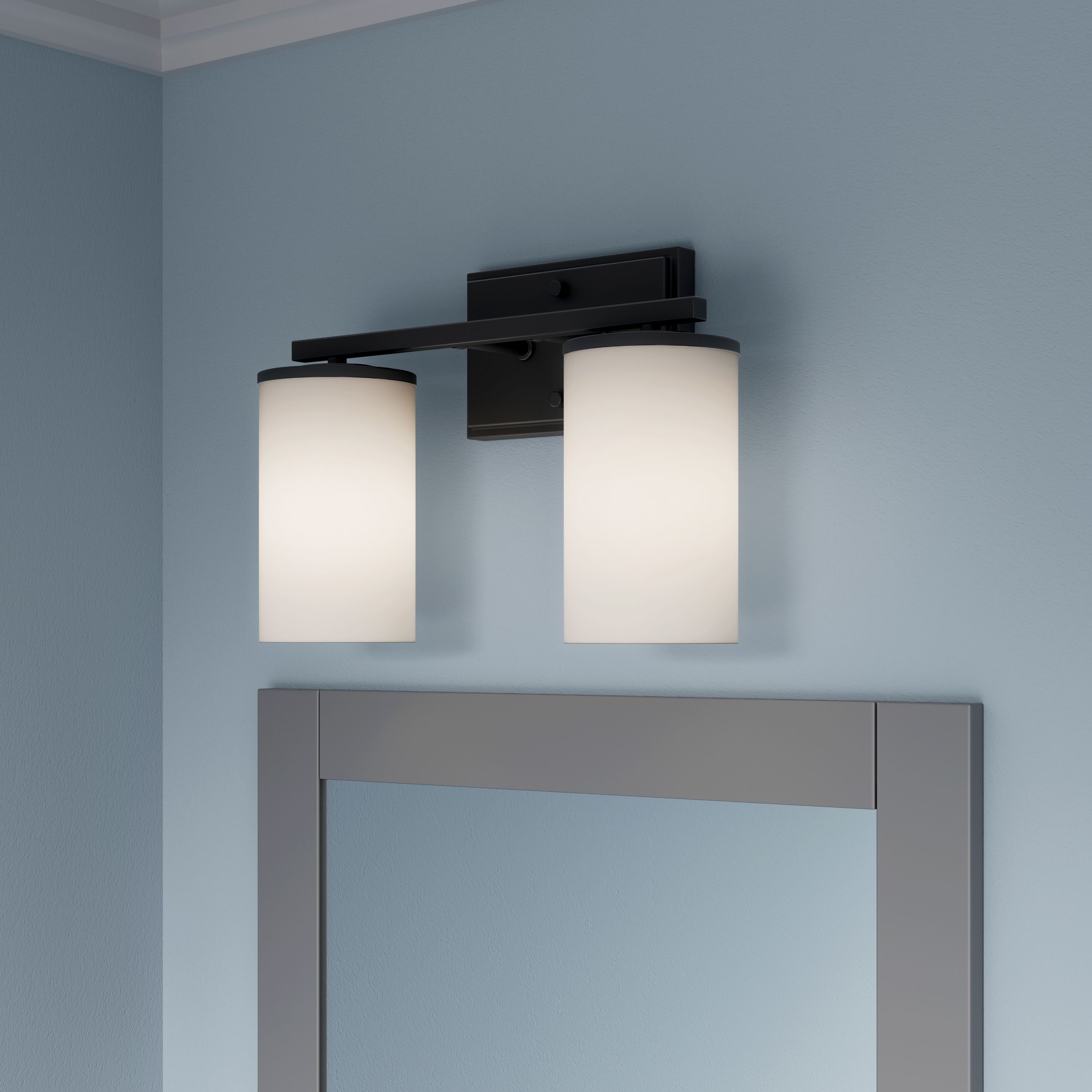 Verlana 14" Wide 2-Light Vanity in Matte Black