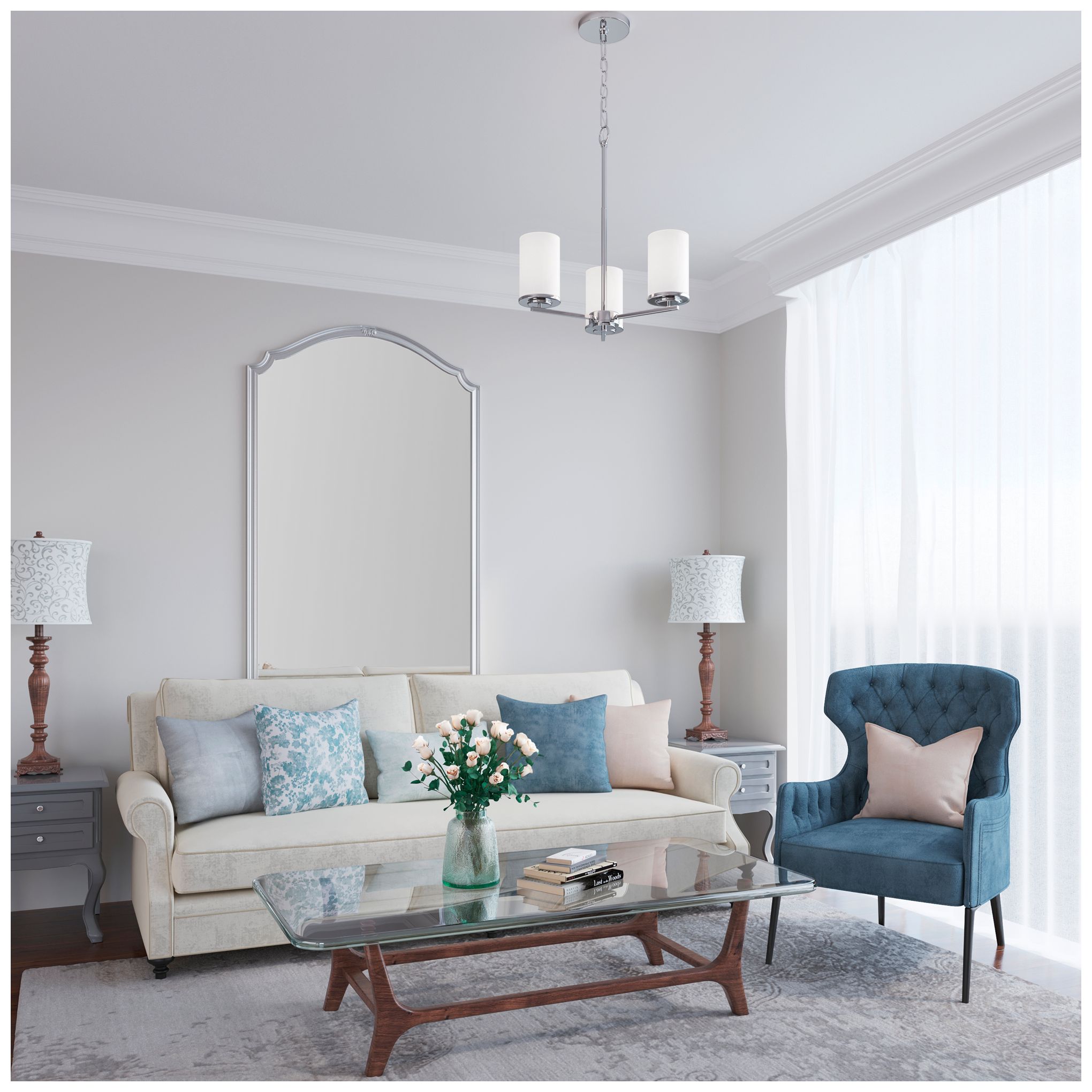 Image 5 Verlana 19" 3-Light Chandelier in Chrome more views