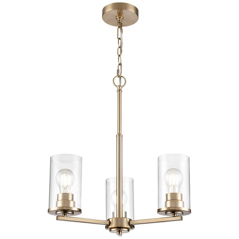 Image 1 Verlana 19" Wide 3-Light Chandelier in Modern Gold