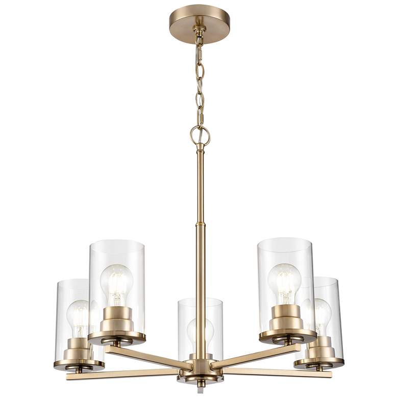 Image 1 Verlana 24" Wide 5-Light Chandelier in Modern Gold